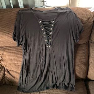 Black, clingy top